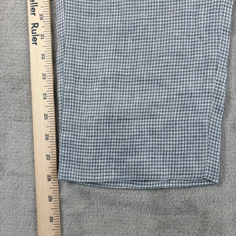 TODD SNYDER Straight Fit 100% Linen Beach Pants Grey Houndstooth Men Medium $395